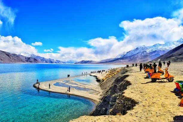 Pangong Lake geography altitude map location Ladakh India China border high altitude lake